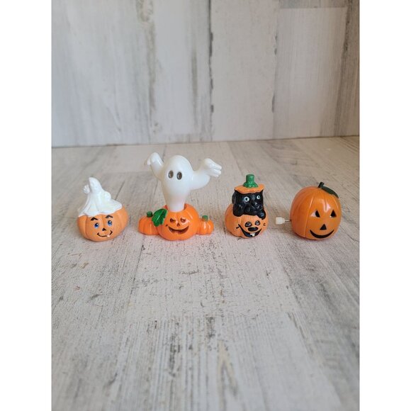 Vintage pumpkin ghost unique variety figure Halloween decor set - Picture 1 of 7